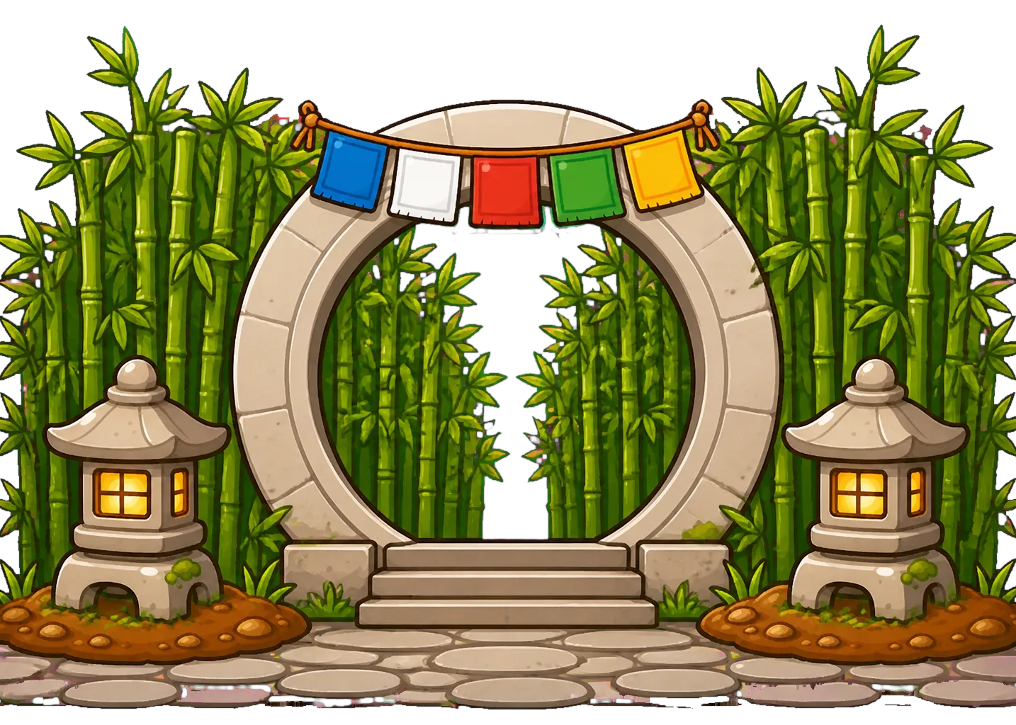 A moon gate in the bamboo